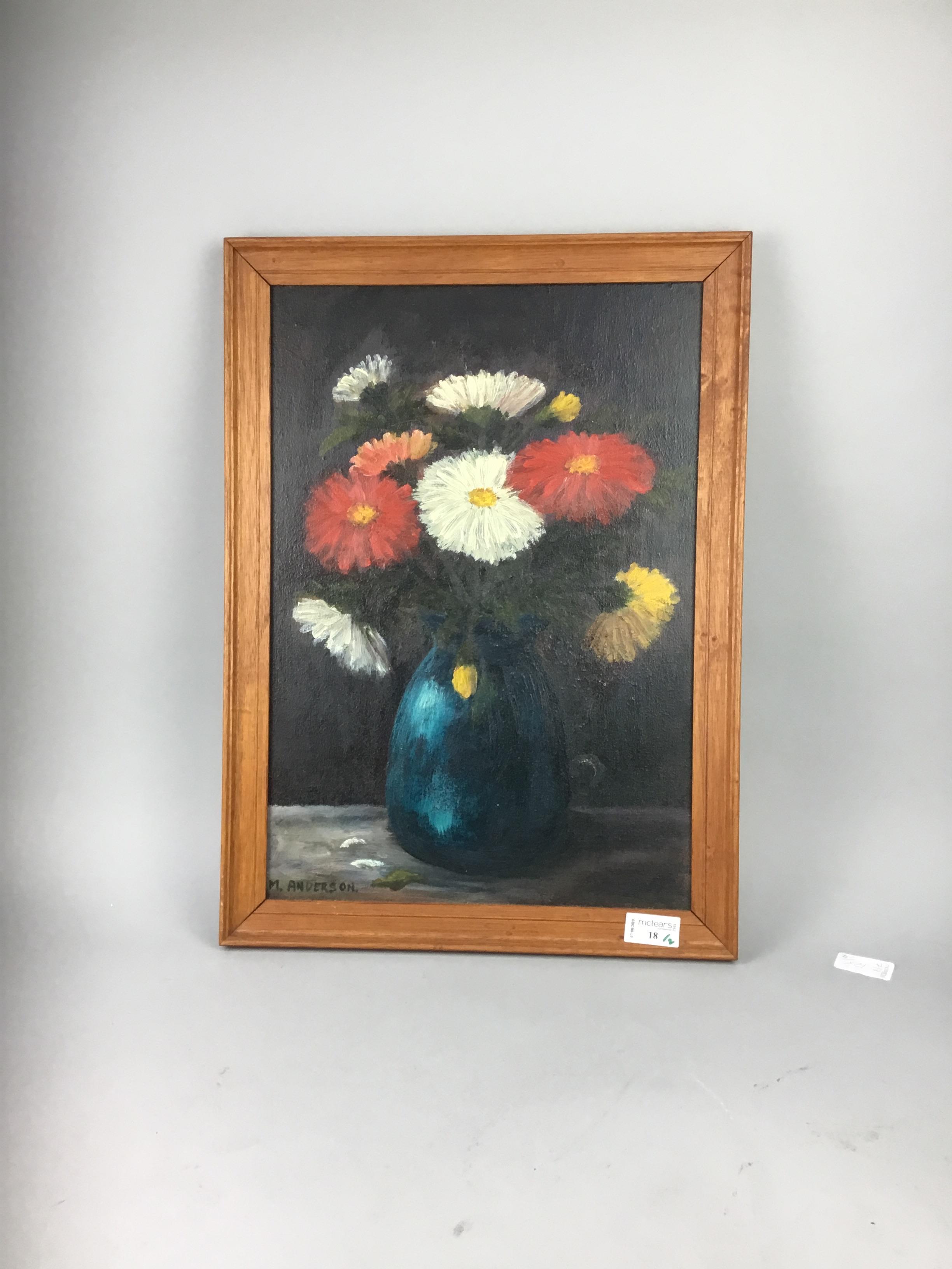 A LOT OF TWO FLORAL STILL LIFE PAINTINGS