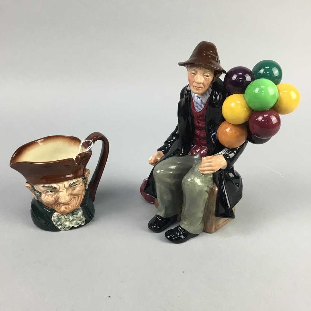 A ROYAL DOULTON FIGURE OF 'THE BALLOON MAN' AND A TOBY JUG