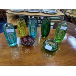 A COLLECTION OF COLOURED GLASS WARE