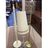 A BRASS STANDARD LAMP AND TWO OTHER STANDARD LAMPS