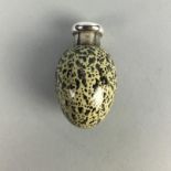 A SAMSON MORDAN SILVER MOUNTED 'BIRDS EGG' SCENT BOTTLE