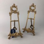 A PAIR OF FRENCH BRASS PICTURE EASELS