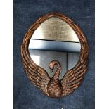 A 20TH CENTURY OVAL WALL MIRROR