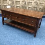 A CONTEMPORARY MAHOGANY COFFEE TABLE