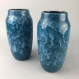 A PAIR OF WEST GERMAN CERAMIC VASES