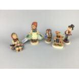 A LOT OF FIVE HUMMEL FIGURES