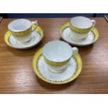 A LOT OF THREE ROYAL CROWN DERBY TEA CUPS AND SAUCERS