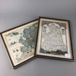 A LOT OF FOUR FRAMED MAPS