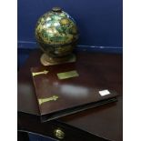 A TERRESTRIAL GLOBE ICE BOX, PHOTOGRAPH ALBUM AND OTHER ITEMS