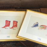 A PAIR OF GOUACHES DEPICTING CHINESE FOOTWEAR