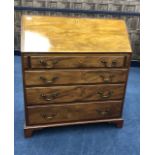 A 20TH CENTURY MAHOGANY WRITING BUREAU