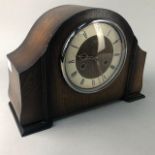 A SMITHS OAK CASED MANTEL CLOCK