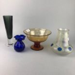 A LOT OF GLASS WARE INCLUDING A CZECHOSLOVAKIAN GLASS COMPORT