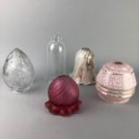 A COLLECTION OF VARIOUS GLASS LAMP SHADES