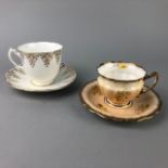 A MAYFAIR FLORAL AND GILT PART TEA SERVICE AND ANOTHER