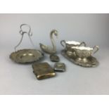 A LOT OF SILVER AND PLATED WARES AND OTHER ITEMS