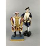 A ROYAL WORCESTER FIGURE OF HENRY VIII AND ANOTHER OF THE ADMIRAL