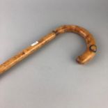 A NOVELTY VICTORIAN SIMULATED BAMBOO SHOOTING STICK CANE