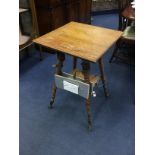 A LATE VICTORIAN OAK OCCASIONAL TABLE