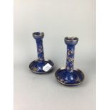 A PAIR OF CARLTON WARE CANDLESTICKS AND OTHER CERAMICS