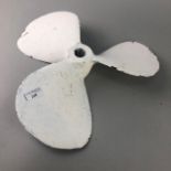 A VINTAGE WHITE PAINTED PROPELLOR