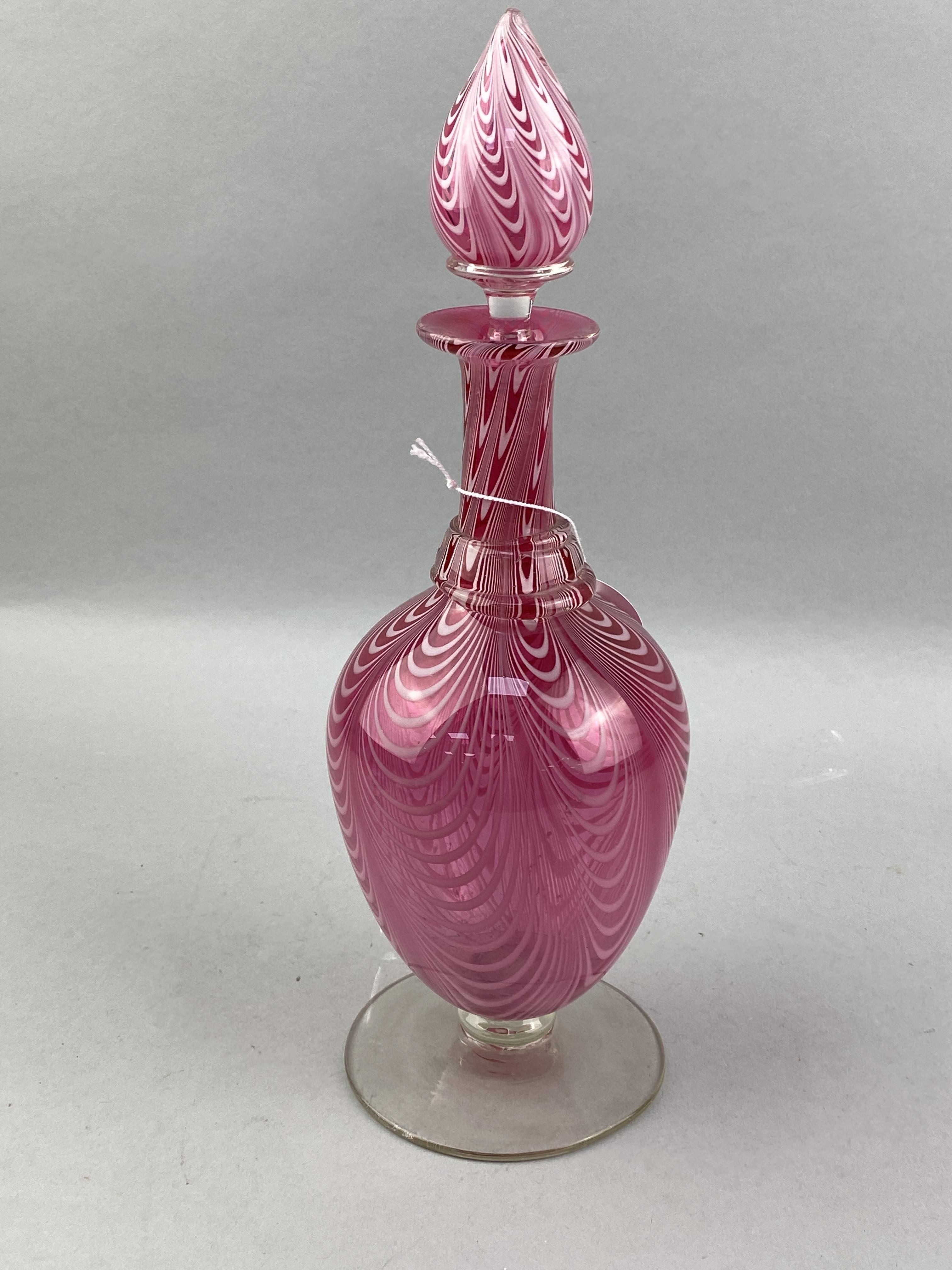 A VICTORIAN NAILSEA STYLE DECANTER AND STOPPER