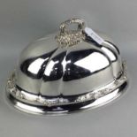 A LARGE VICTORIAN SILVER PLATED CLOCHE