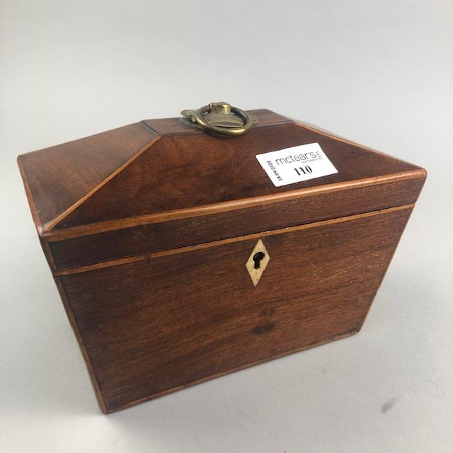 A POST REGENCY SMALL MAHOGANY CADDY