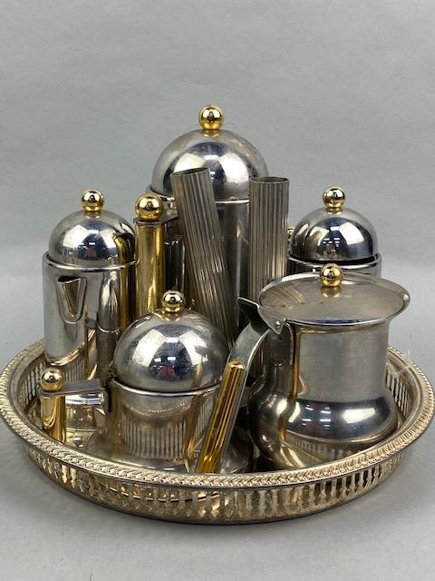 A FOUR PIECE SILVER PLATED TEA SERVICE AND OTHER SILVER PLATED CUTLERY - Image 3 of 7