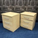 A LOT OF TWO MODERN BEDSIDE CHESTS