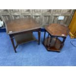 A NEST OF TABLES AND TWO MAHOGANY OCCASIONAL TABLES