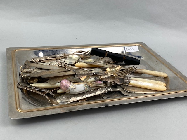 A FOUR PIECE SILVER PLATED TEA SERVICE AND OTHER SILVER PLATED CUTLERY - Image 6 of 7