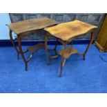 A PAIR OF MAHOGANY OCCASIONAL TABLES