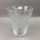 A MODERN LALIQUE GLASS VASE