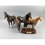 A LOT OF FIVE BESWICK HORSES