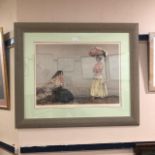 A SIGNED PRINT AFTER SIR W. RUSSELL FLINT AND THREE OTHER PICTURES