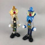 A PAIR OF MURANO GLASS CLOWNS