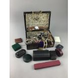 A COLLECTION OF JEWELLERY BOXES AND COSTUME JEWELLERY