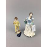 A ROYAL DOULTON FIGURE OF 'FLOWER OF SCOTLAND' AND A ROYAL WORCESTER FIGURE