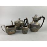 A SILVER PLATED FOUR PIECE OBLONG TEA AND COFFEE SERVICE