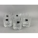 A SET OF SIX ROYAL DOULTON CRYSTAL TUMBLERS AND OTHER GLASS WARE