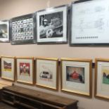 A LOT OF PRINTS DEPICTING RACING CARS