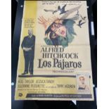 THE BIRDS (1963) SPANISH RELEASE FILM POSTER