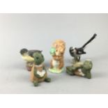 A ROYAL ALBERT FIGURE OF 'SQUIRREL NUTKIN' AND OTHER CERAMIC FIGURES OF ANIMALS