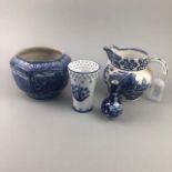 A LOT OF BLUE AND WHITE CERAMICS