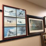 A LOT OF FRAMED PRINTS DEPICTING SPITFIRES