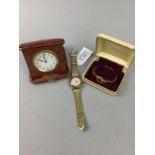 A BROOK & SON TRAVEL TIMEPIECE AND TWO WATCHES