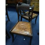 A PAIR OF REGENCY MAHOGANY SINGLE CHAIRS