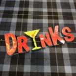DRINKS - A MEXICAN INDUSTRIAL ART PUB SIGN