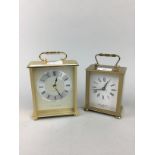 A LOT OF TWO MODERN MANTEL CLOCKS AND OTHER ITEMS
